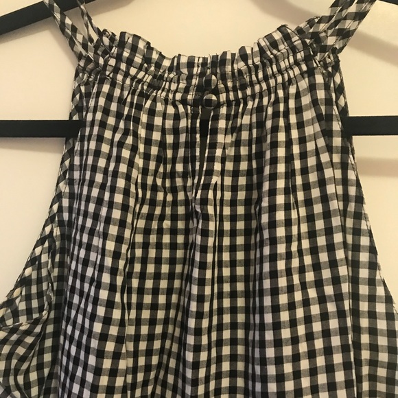 LOFT Black White Gingham Halter Top Peplum XS-P - Picture 5 of 6